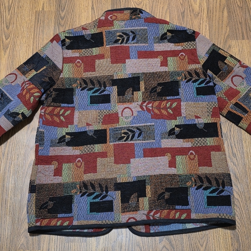 Vintage Tradition Country Patchwork Tapestry Jacket Chenille Women's 16 D88 - Picture 7 of 9